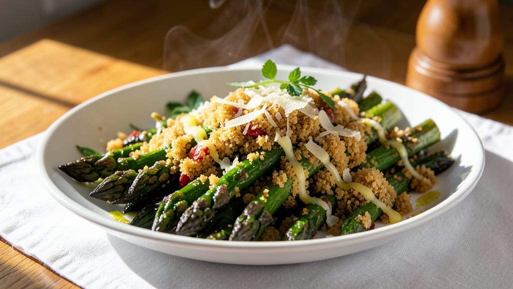 Asparagus with Bread Crumbs Recipe: Crispy-Topped Roasted Bites