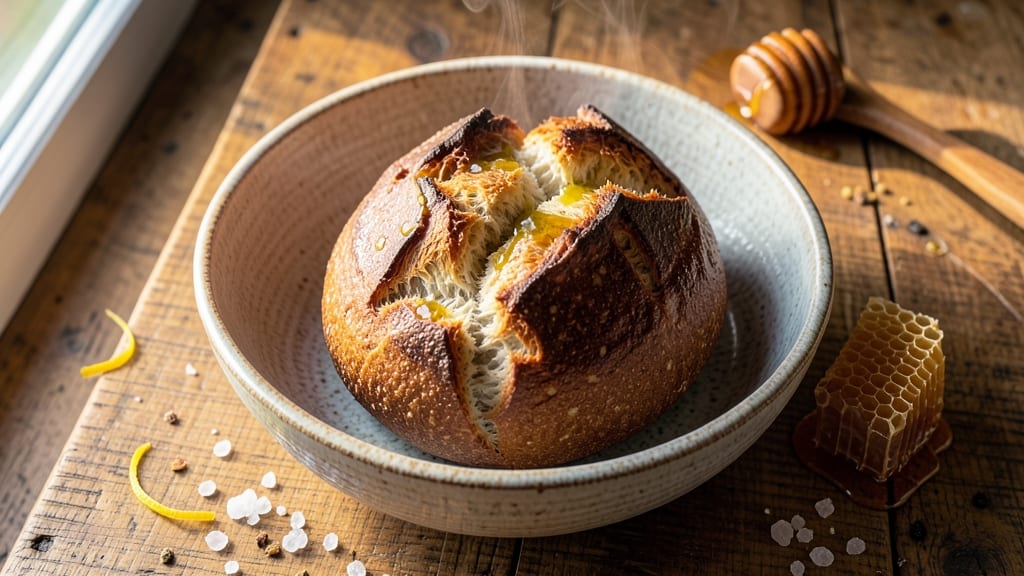 Artisinal Bread Recipe: Hand-Kneaded Crust With Golden Honey Glaze