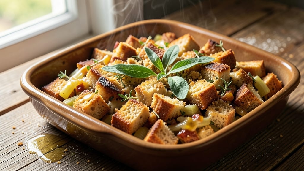 Amish Bread Stuffing Recipe: Savory Herb Crust and Juicy Bread Cubes