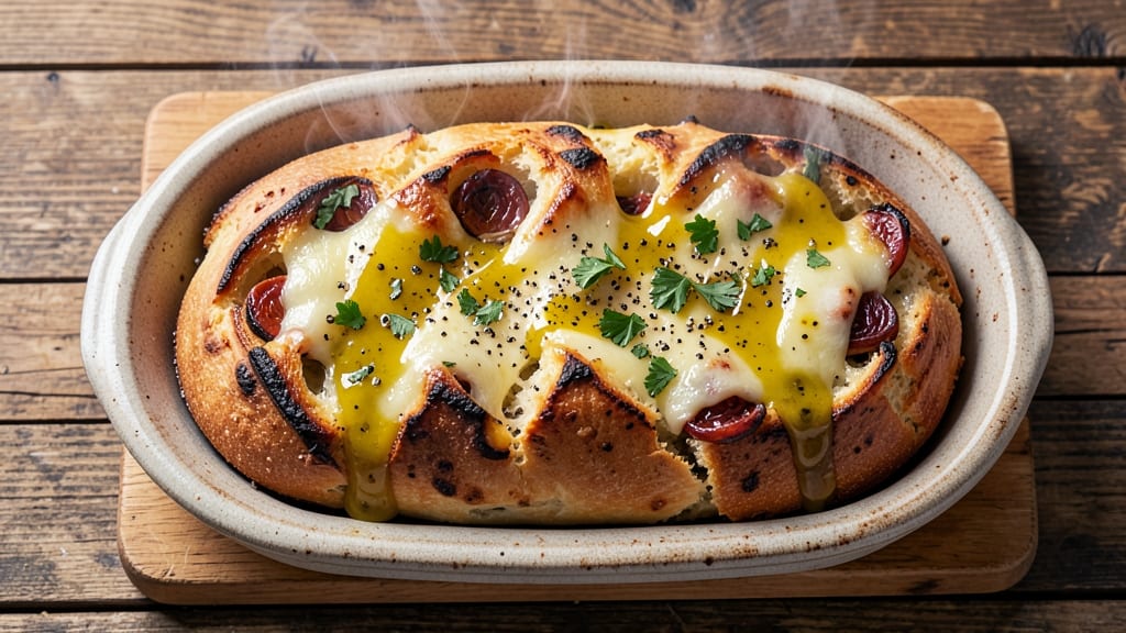 Asiago Cheese Garlic Bread Recipe: Buttery Garlic Crust With Melty Asiago Rivers
