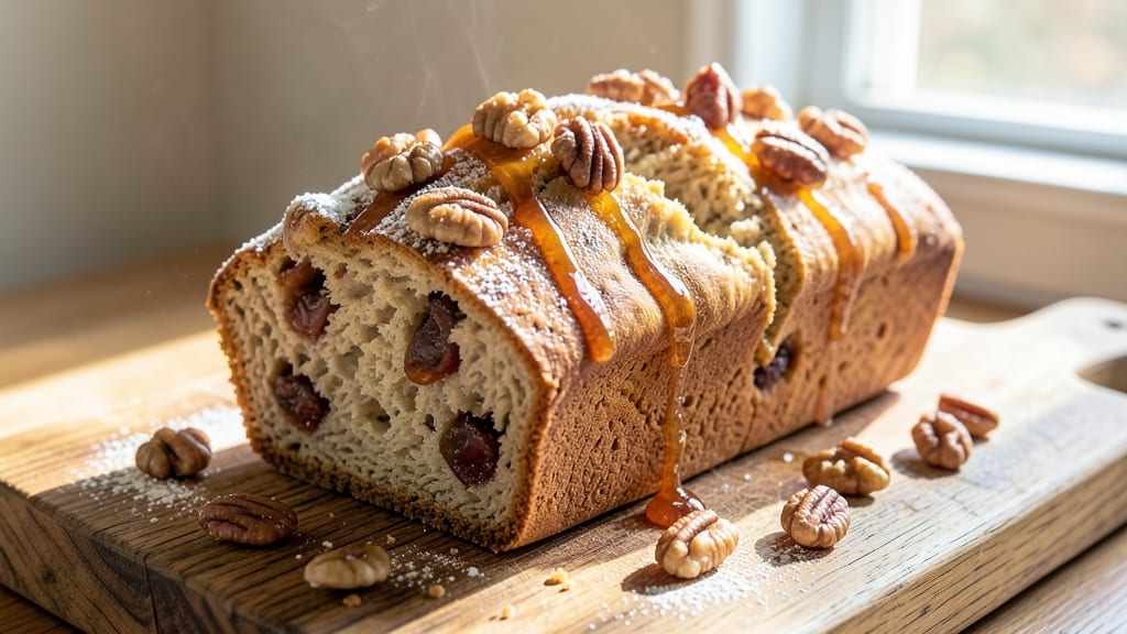 Apricot Date Nut Bread Recipe: Moist Swirls and Crunchy Walnut Topping