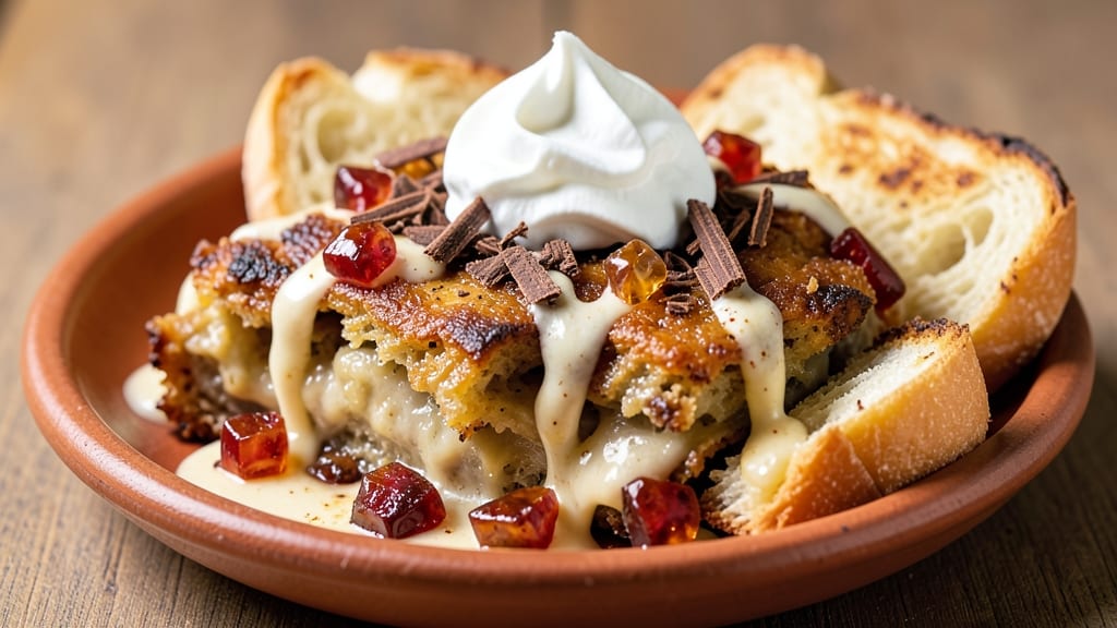 Authentic Mexican Bread Pudding Recipe: Cinnamon-Infused Crunch With Caramelized Cheese Rivers