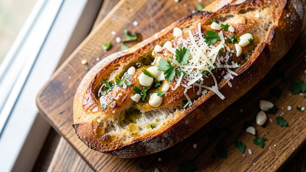 Awesome Garlic Bread Recipe: Buttery Crust and Garlicky Pockets
